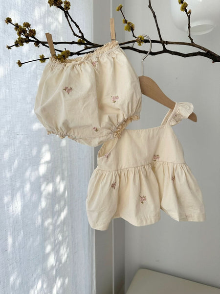 Baby Monbebe 3Rose Embroidered Bubble Bloomer Shorts (3-24m)