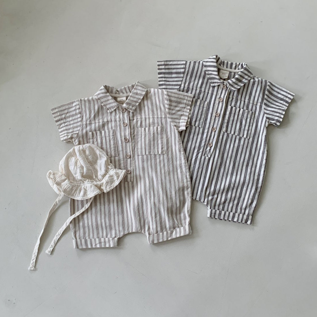 Baby BH Short Sleeve Stripe Romper (3-18m) - 2 Colors - AT NOON STORE