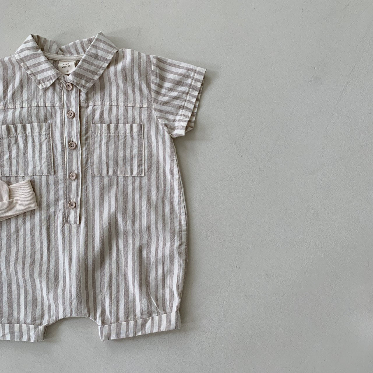 Baby BH Short Sleeve Stripe Romper (3-18m) - 2 Colors - AT NOON STORE