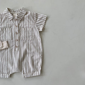 Baby BH Short Sleeve Stripe Romper (3-18m) - 2 Colors