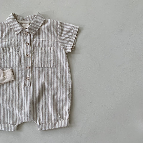 Baby BH Short Sleeve Stripe Romper (3-18m) - 2 Colors - AT NOON STORE