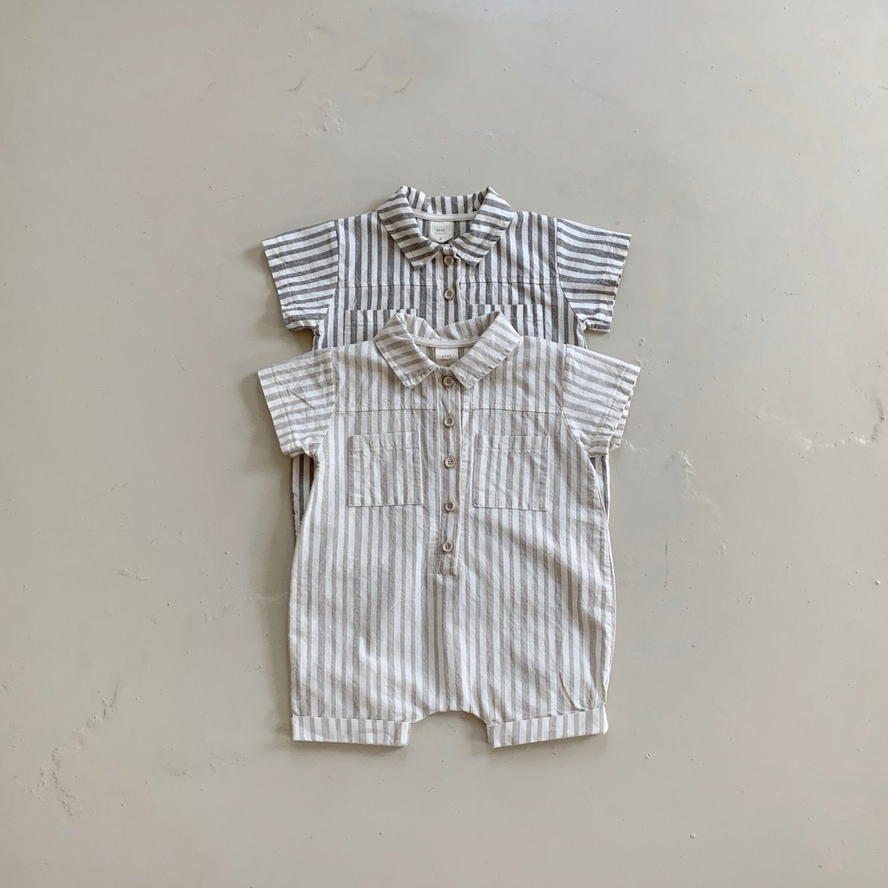 Baby BH Short Sleeve Stripe Romper (3-18m) - 2 Colors - AT NOON STORE