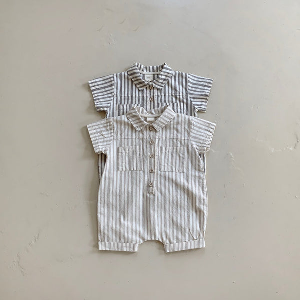 Baby BH Short Sleeve Stripe Romper (3-18m) - 2 Colors
