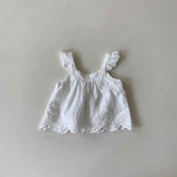 Baby BH Embroidery Ruffle-Sleeve Top (3-18m) - 2 Colors - AT NOON STORE