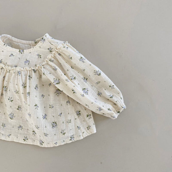 Baby BH Ruffle Yoke Floral Top (3-18m) - Blue Floral