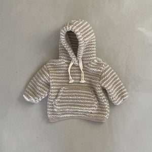 Baby Toddler Bella Sherpa Hoodie (3m-5y) - Beige Striped - AT NOON STORE