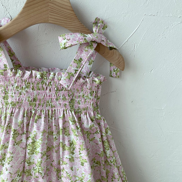 Toddler Milk Tie-Shoulder Dress (3m-2y)- Pink - AT NOON STORE
