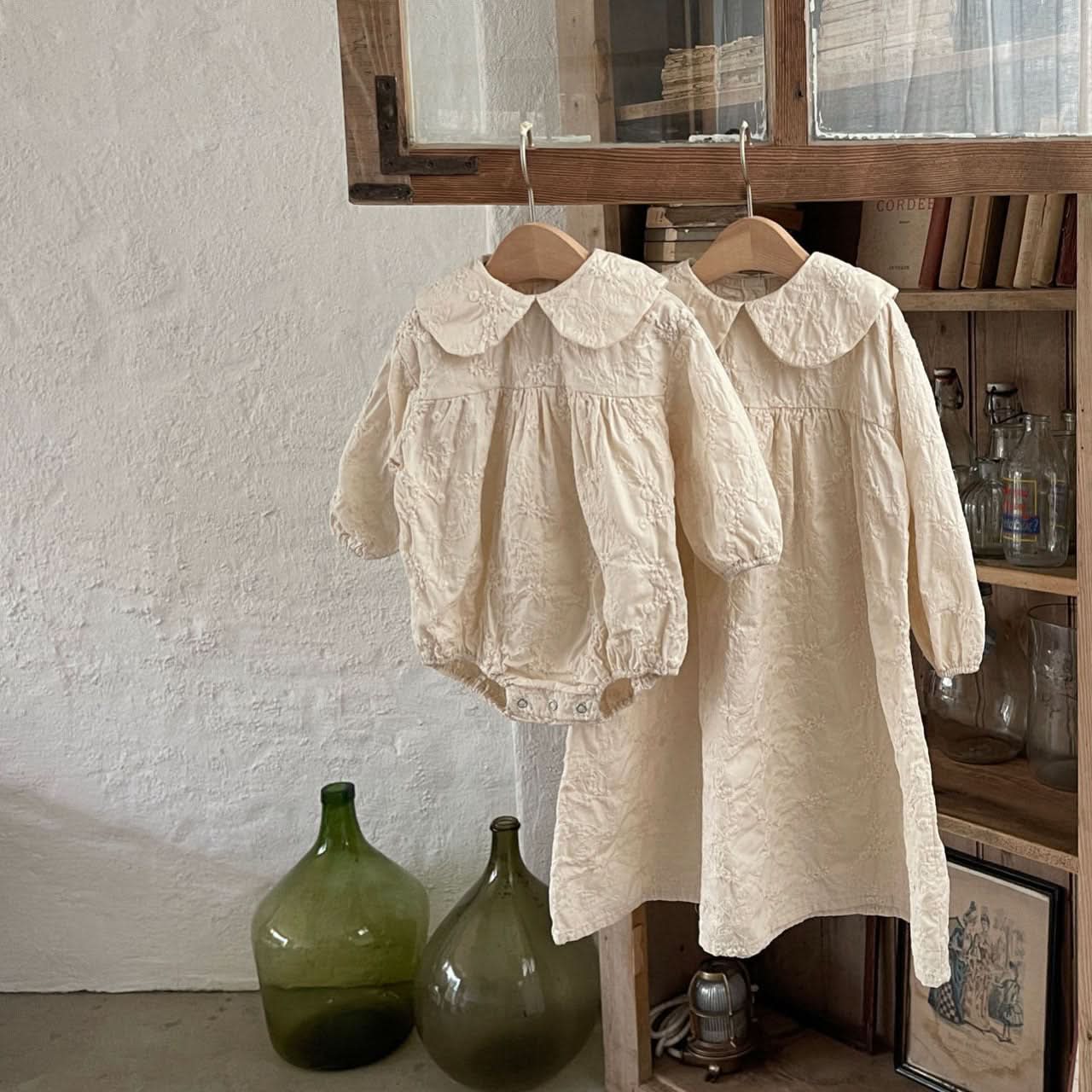 Baby Peter Pan Collar Floral Embroidery Dress (1-4y) - AT NOON STORE