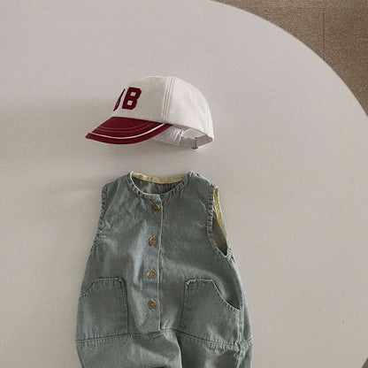Baby Toddler Denim Jumpsuit (3-36m) - Light Blue - AT NOON STORE