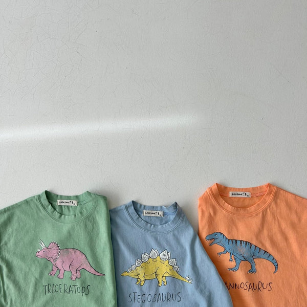 Kids Summer Dinosaur T-Shirt (1-2y) - Orange Tyrannosaurus - AT NOON STORE