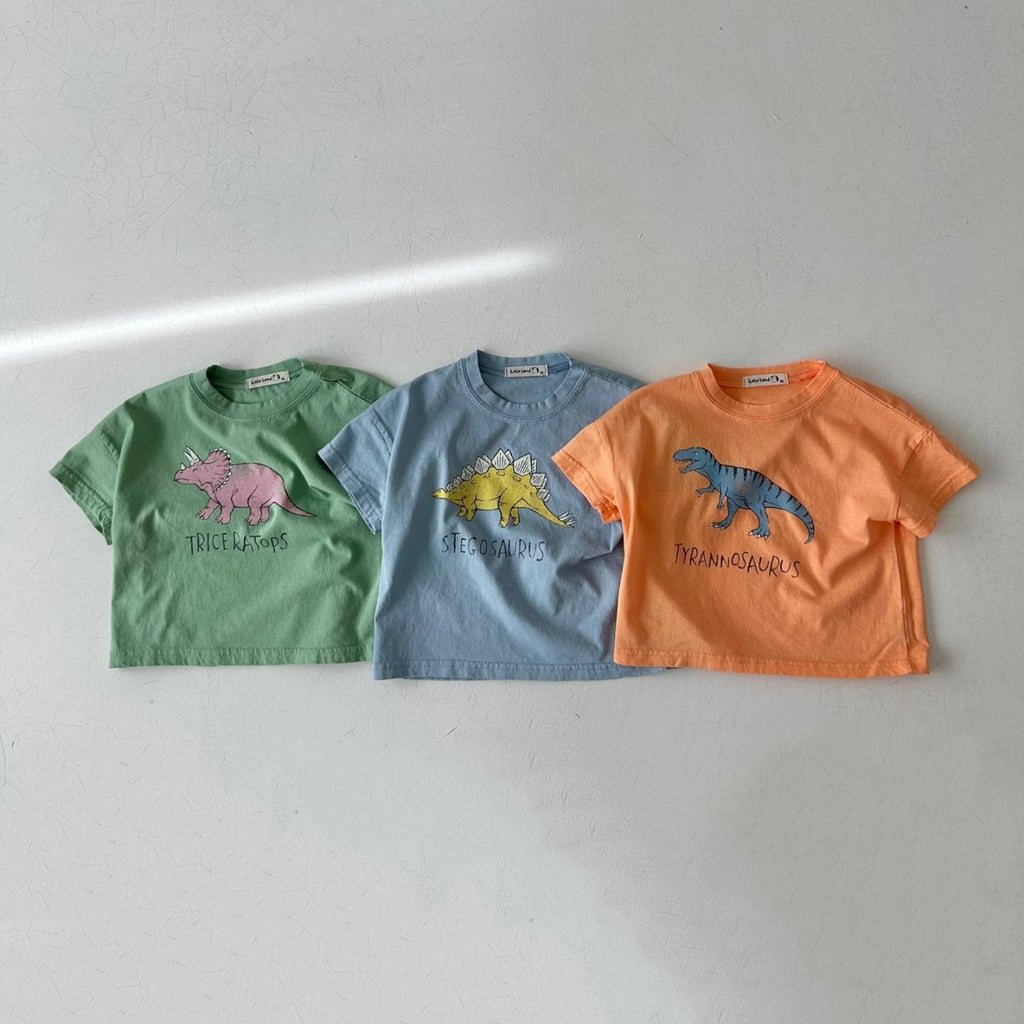 Kids Summer Dinosaur T-Shirt (1-5y) - Orange Tyrannosaurus | AT