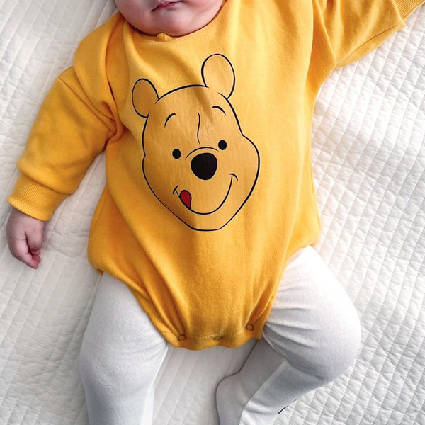 Baby Pooh Sweatshirt Romper and Footed Leggings Set (3-12m) - Yellow