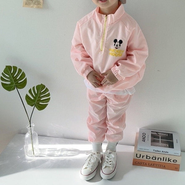 Toddler Mickey Half-Zip Pullover, Jogger Pants, and Shorts Set (1-5y) - Pink
