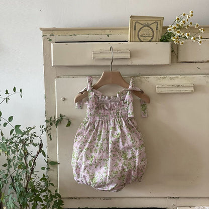 Baby Milk Tie-Shoulder Romper (0-24m) - Pink - AT NOON STORE