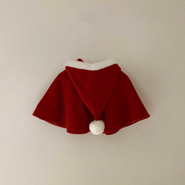 [PRE-ORDER]Baby Holiday Pompom Cone Cape (0-6y) - Red - AT NOON STORE