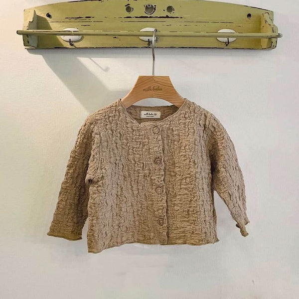 Baby Crinkled Cardigan and Bloomer Skirt (6-24m) - Beige