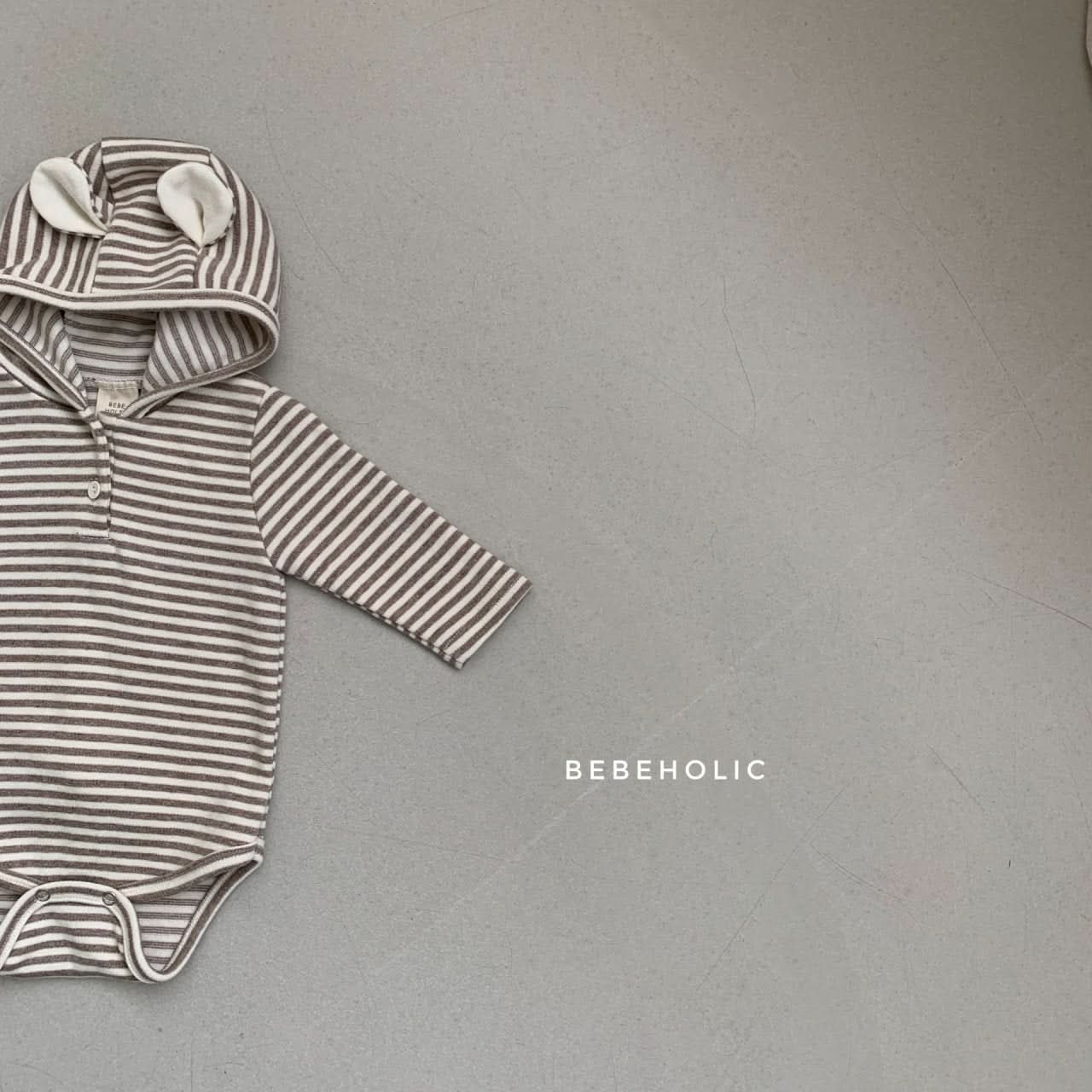 Baby BH Striped Bear Romper (3-18m) - Beige - AT NOON STORE