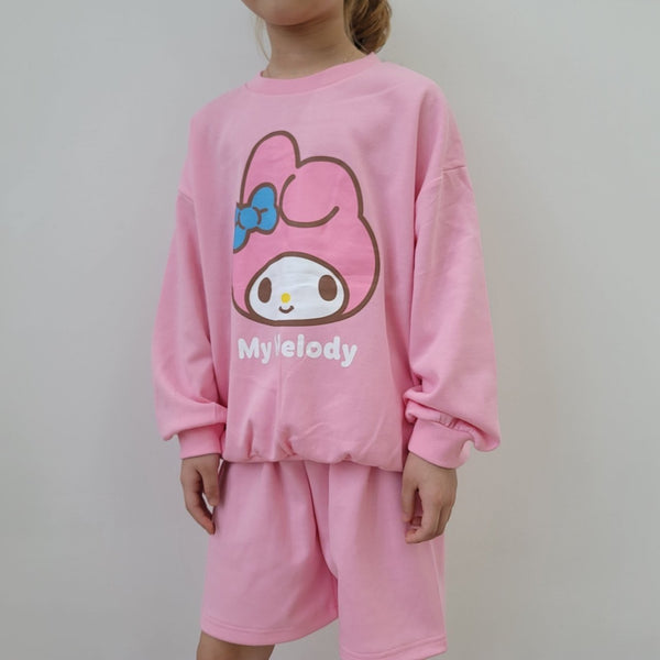 Toddler Sanrio Sweatshirt and Shorts Set (1-5y) - Light Pink - AT NOON STORE