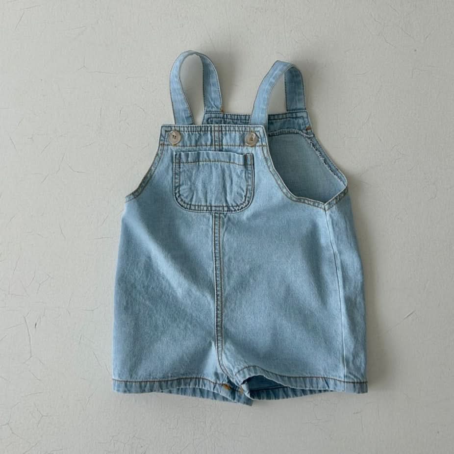 Toddler Land Denim Shortalls (1-5y) - Blue - AT NOON STORE
