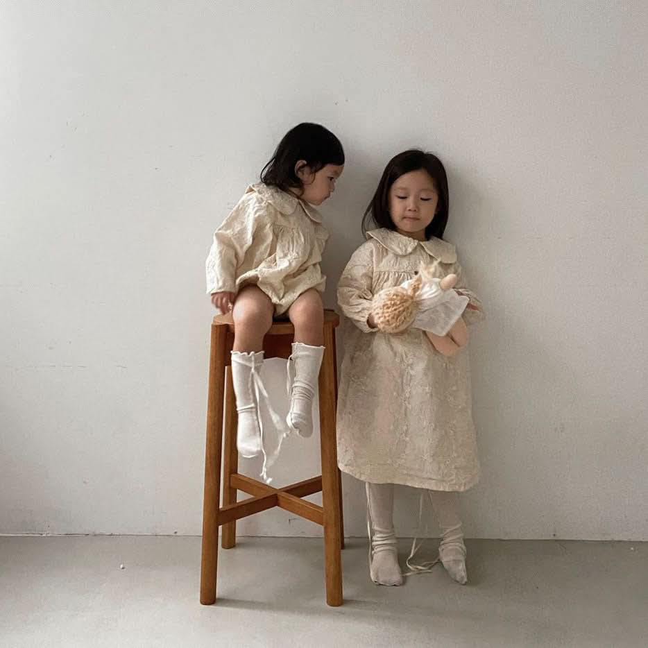 Baby Peter Pan Collar Floral Embroidery Dress (1-4y) - AT NOON STORE