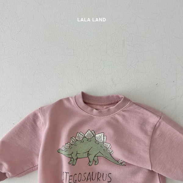 Baby Land Dinosaur Sweatshirt Romper (4-15m) - Pink Stegosaurus - AT NOON STORE