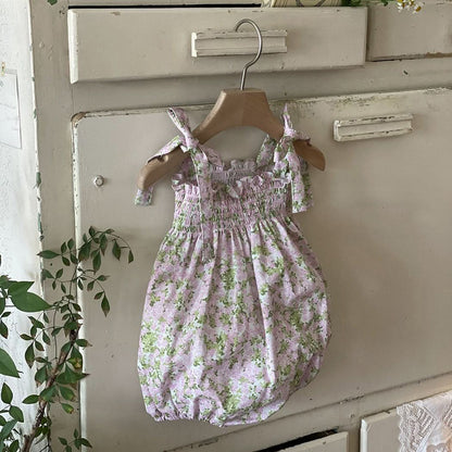 Baby Milk Tie-Shoulder Romper (0-24m) - Pink - AT NOON STORE