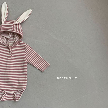 Baby BH Striped Bunny Romper (3-18m) - Pink - AT NOON STORE