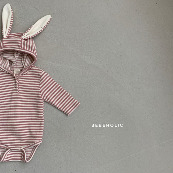 Baby BH Striped Bunny Romper (3-18m) - Pink - AT NOON STORE