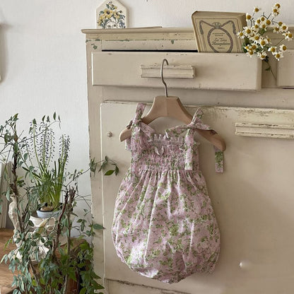 Baby Milk Tie-Shoulder Romper (0-24m) - Pink - AT NOON STORE