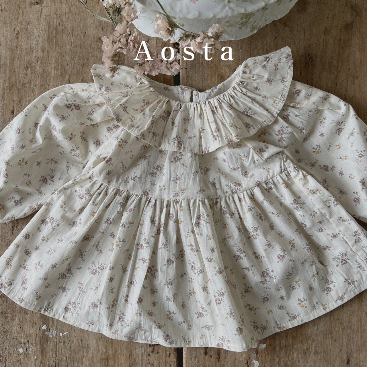 Girls Aosta Ruffle Collar Blouse (3m-5y) - 3 Colors - AT NOON STORE