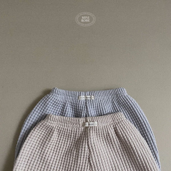 Baby White Trim Big Waffle Shorts (3-36m) - Beige - AT NOON STORE