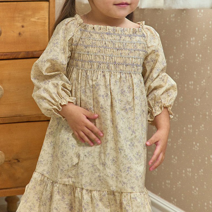 Toddler Milk Smocked Bodice Dress (3m-1y) - Floral - AT NOON STORE