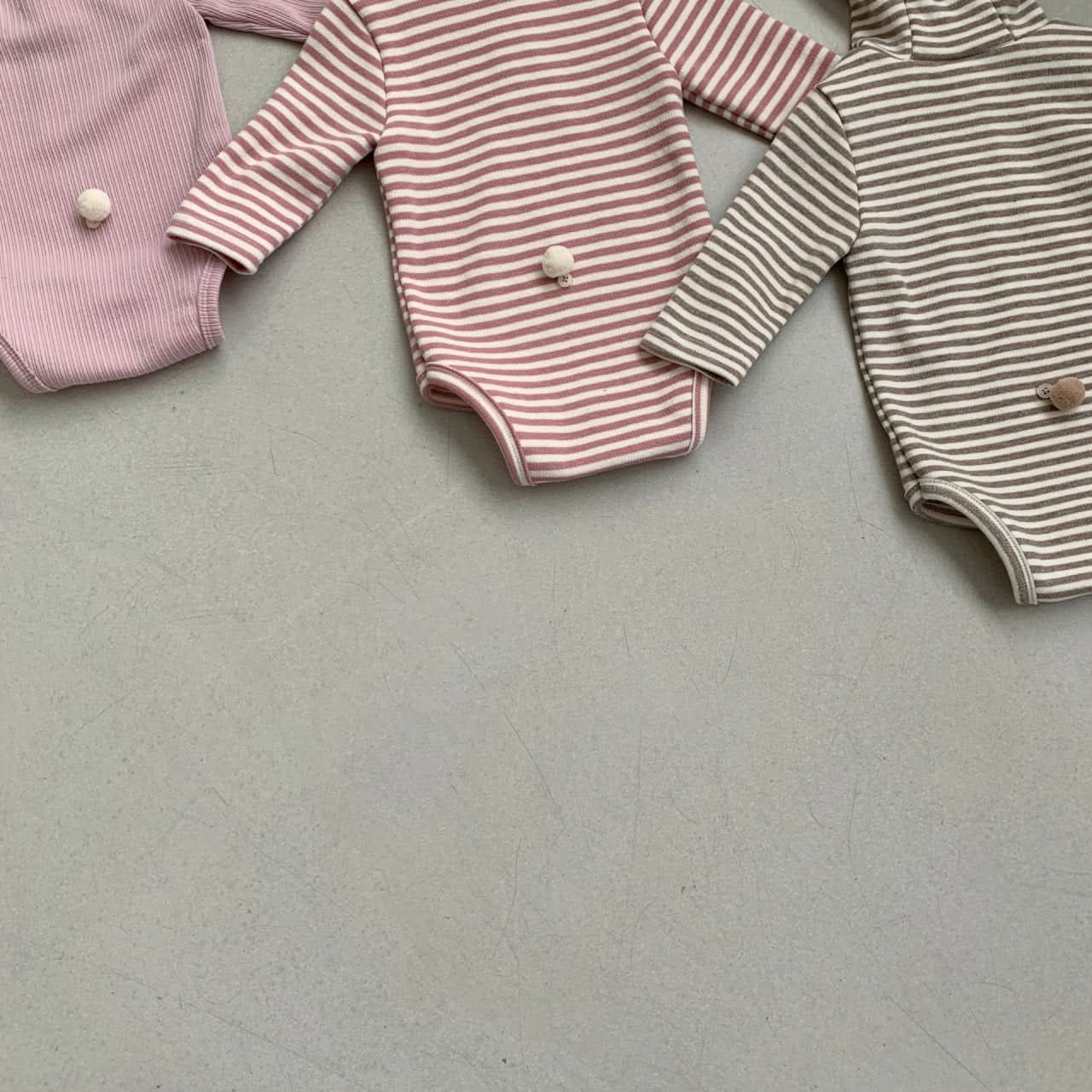 Baby BH Striped Bunny Romper (3-18m) - Pink - AT NOON STORE