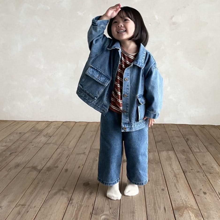 Kids Denim Jacket (1-2y) - Blue - AT NOON STORE