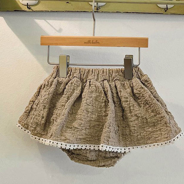 Baby Crinkled Cardigan and Bloomer Skirt (6-24m) - Beige