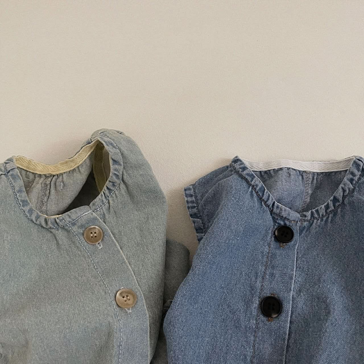 Baby Toddler Denim Jumpsuit (3-9m) - Dark Blue - AT NOON STORE