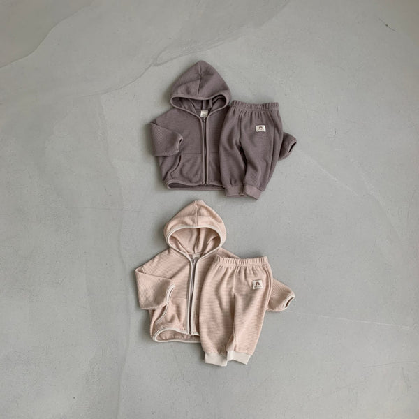 Baby BH Waffle Zip-Up Hoodie (3-18m) - 2 Colors - AT NOON STORE