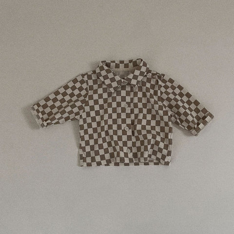 Toddler Checkered Shirt (3-36m) - Check Beige - AT NOON STORE