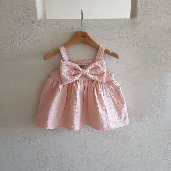 Baby Sleeveless Bow Dress (6-24m) - Pink