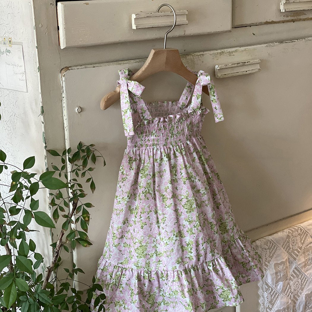 Toddler Milk Tie-Shoulder Dress (3m-5y)- Pink