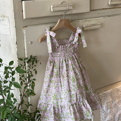 Toddler Milk Tie-Shoulder Dress (3m-2y)- Pink - AT NOON STORE