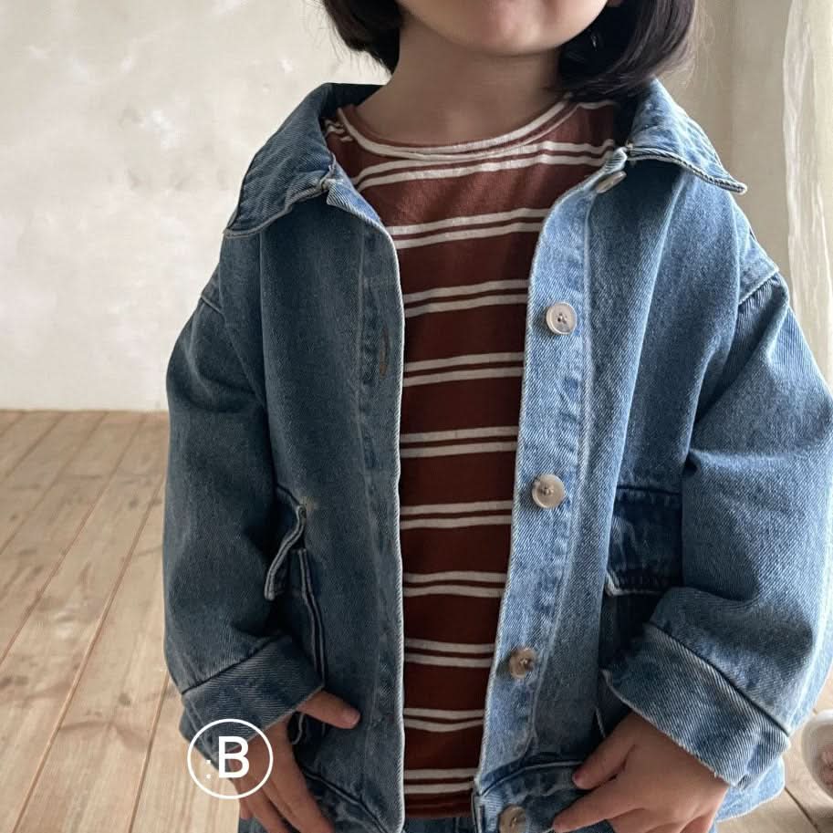 Kids Denim Jacket (1-2y) - Blue - AT NOON STORE