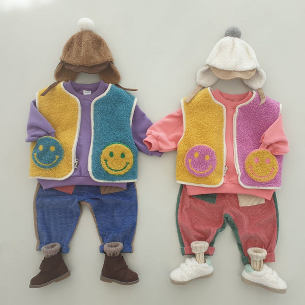 Toddler Smiley Face Pocket Vest (1-5y) - 2 Colors - AT NOON STORE