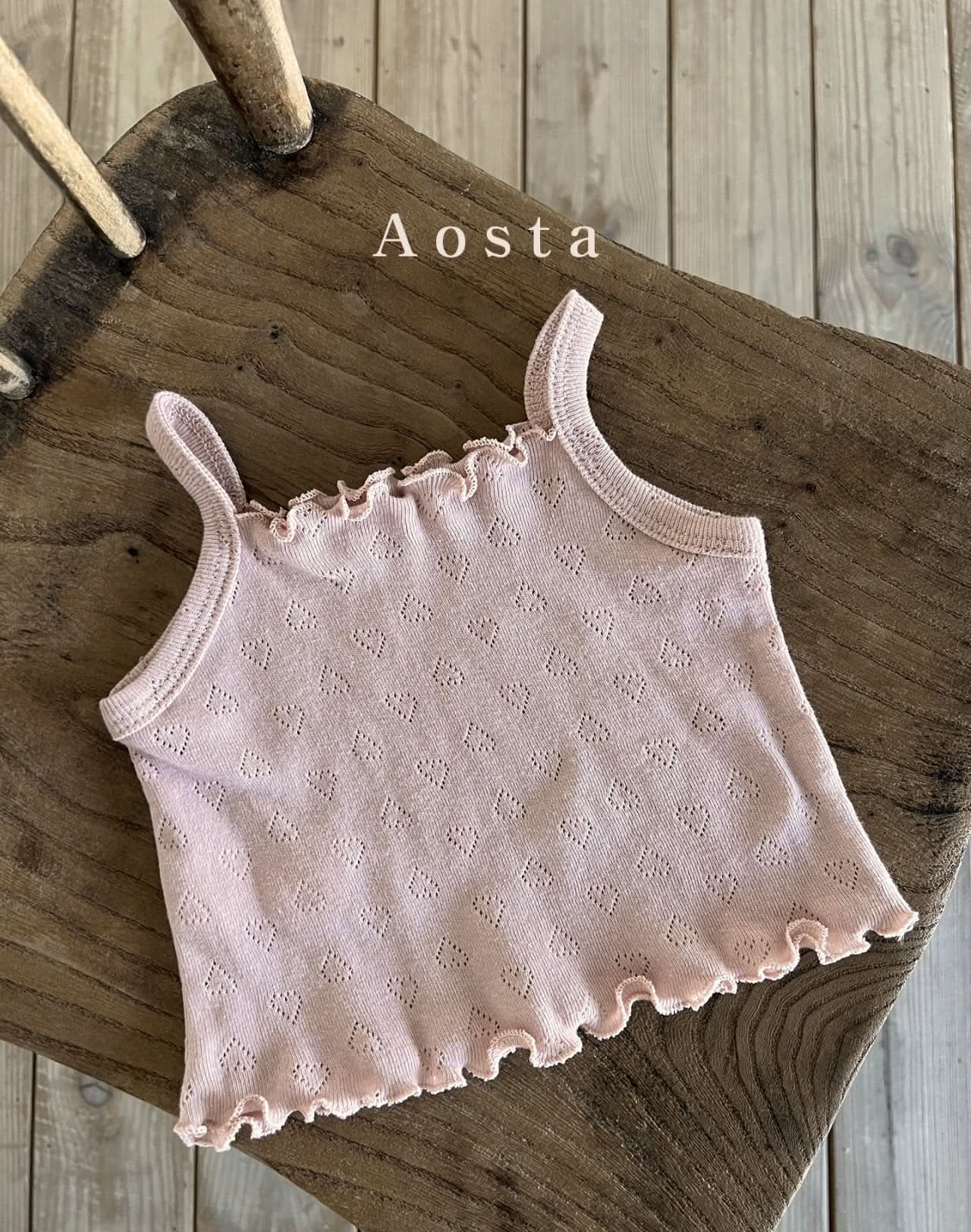 Toddler Heart Pointelle Lettuce-Edge Cami Top (0-5y) - 3 Colors - AT NOON STORE