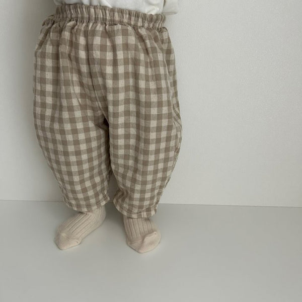 Baby Toddler Land Gingham Pull-On Pants (4m-5y) - Beige