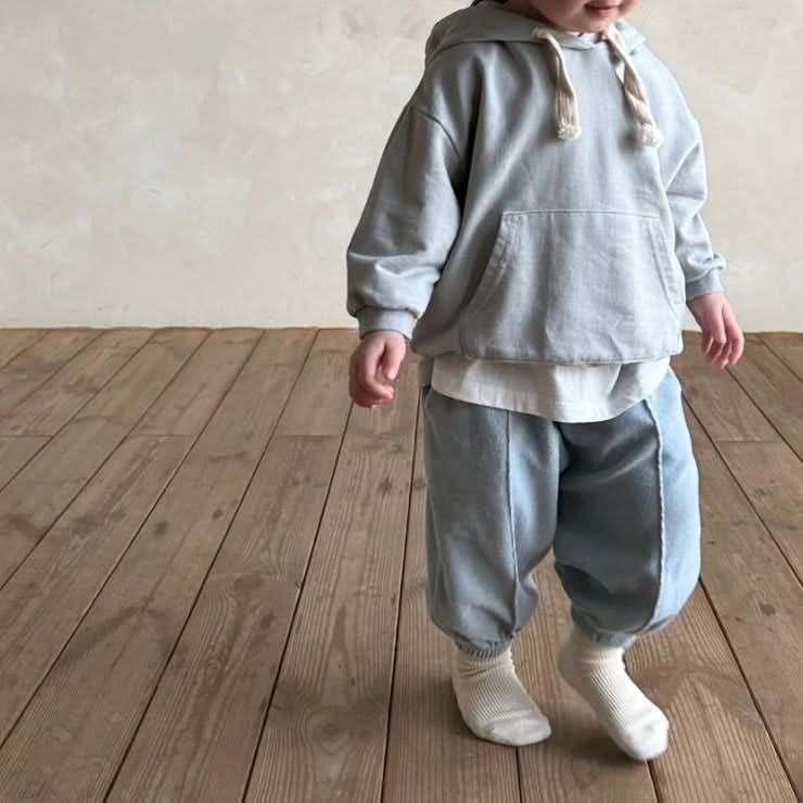 Baby Bella Kangaroo Pocket Hoodie (3-6m) - Sky - AT NOON STORE