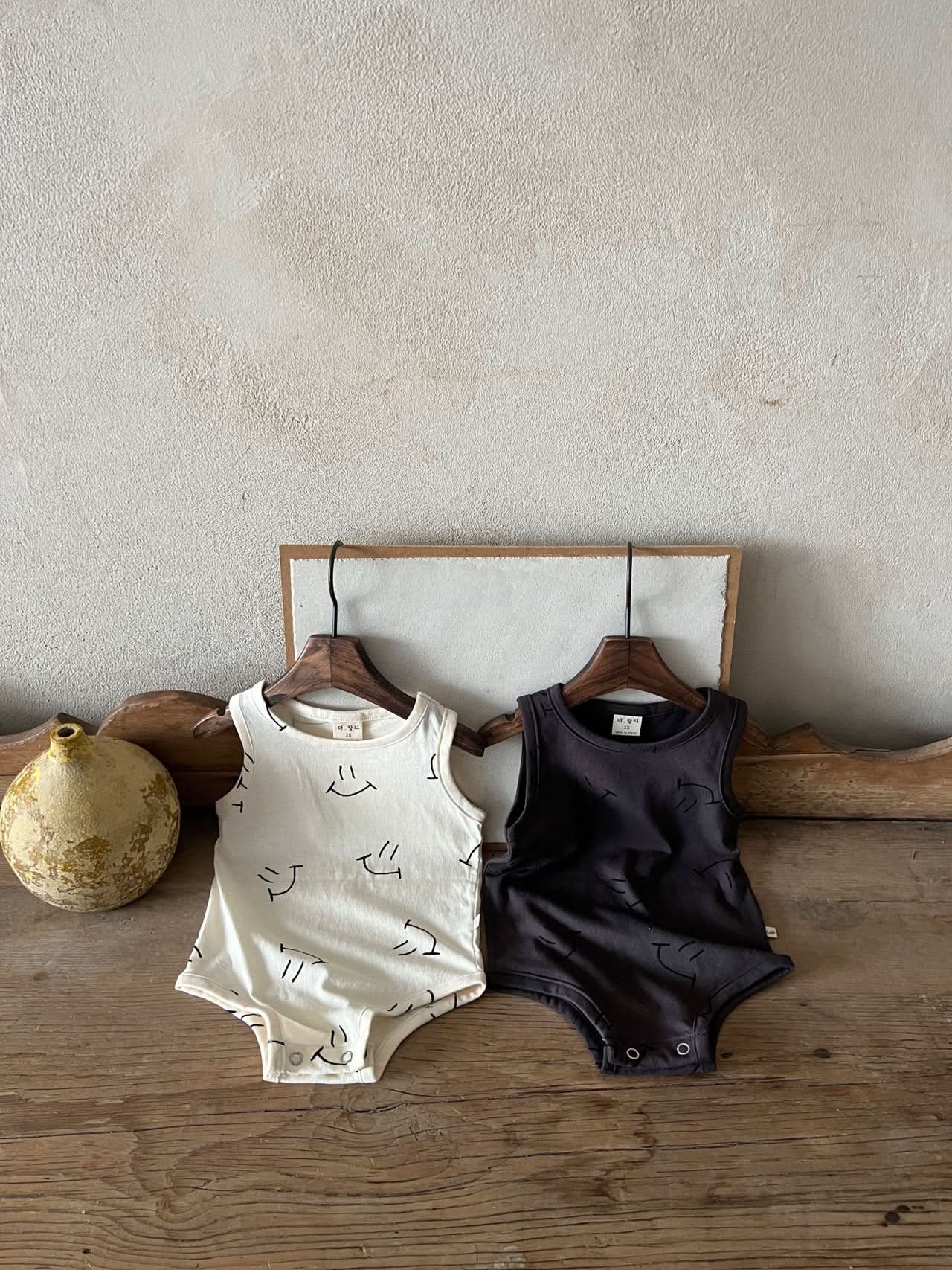 Baby Happy Sleeveless Romper (0-18m) - 2 Colors - AT NOON STORE