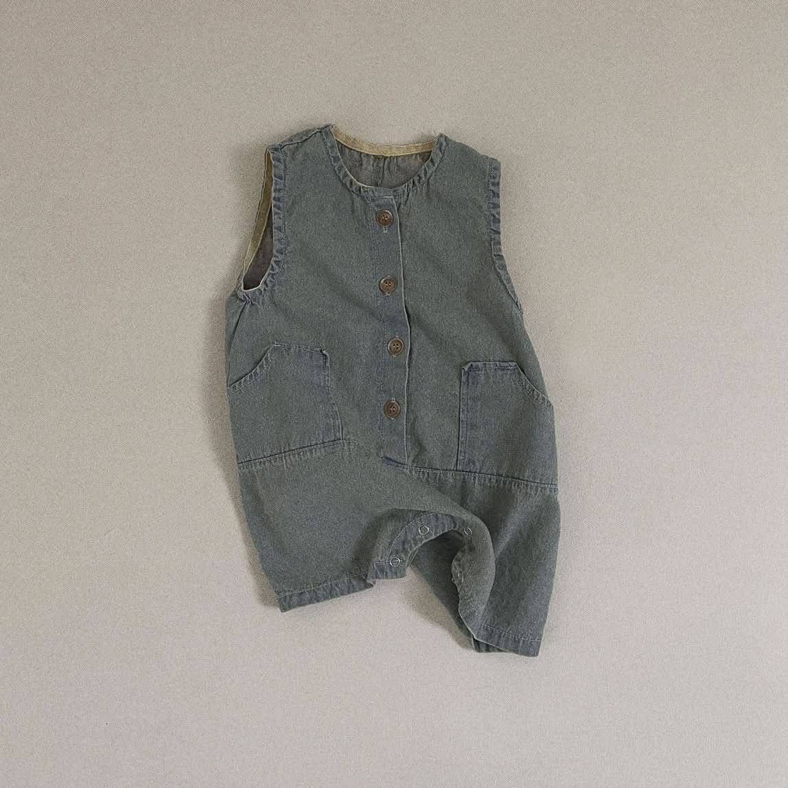 Baby Toddler Denim Jumpsuit (3-36m) - Light Blue - AT NOON STORE