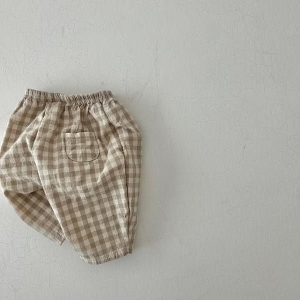 Baby Toddler Land Gingham Pull-On Pants (4m-5y) - Beige