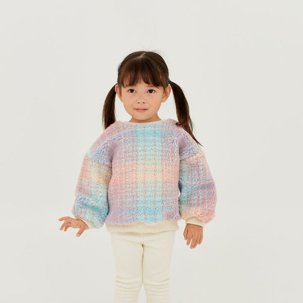 Kids Cotton Candy Sherpa Sweatshirt (4m-5yy) - Cotton Candy